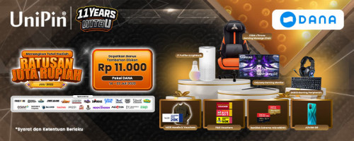 11th UniPin Anniversary Bareng DANA dan Dapatkan Hadiahnya!